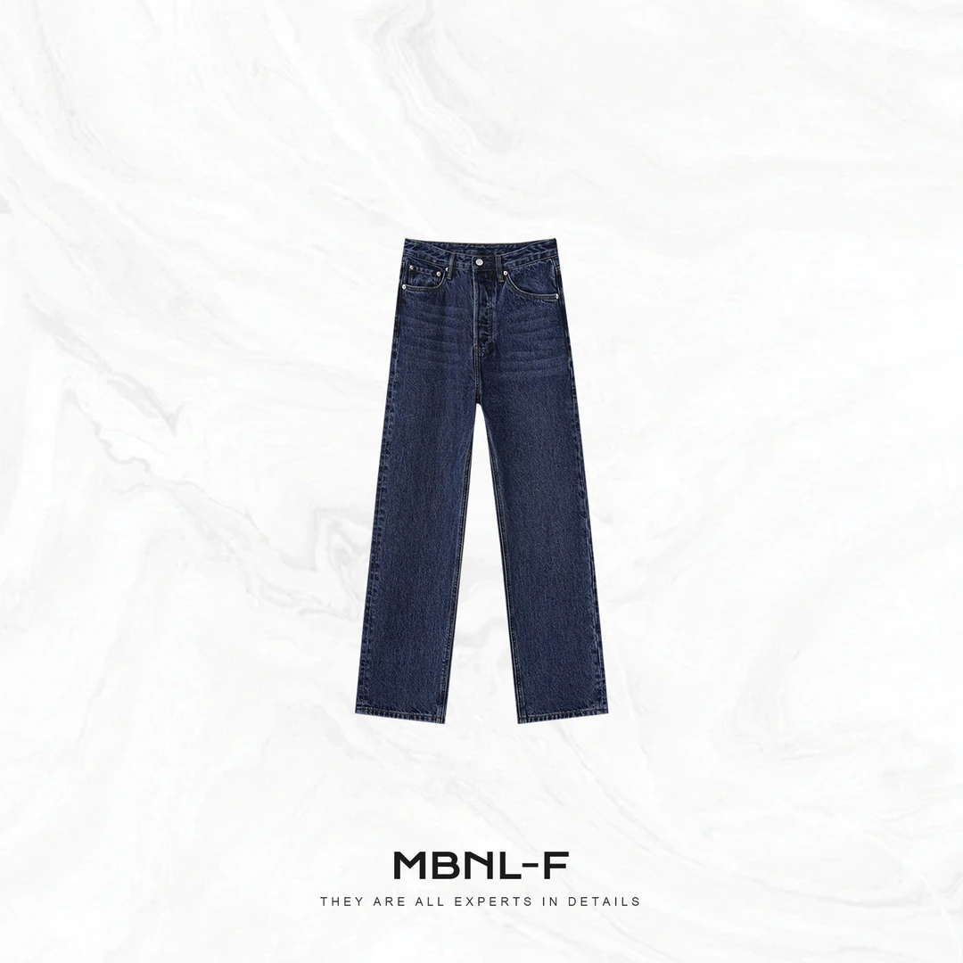 MBNL-F“T.T. 蓝牛” 100%棉重工洗水阔腿牛仔裤 秦磊XM-KZ609