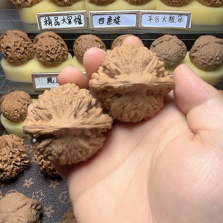 x***x把件文玩核桃麒麟纹官帽49