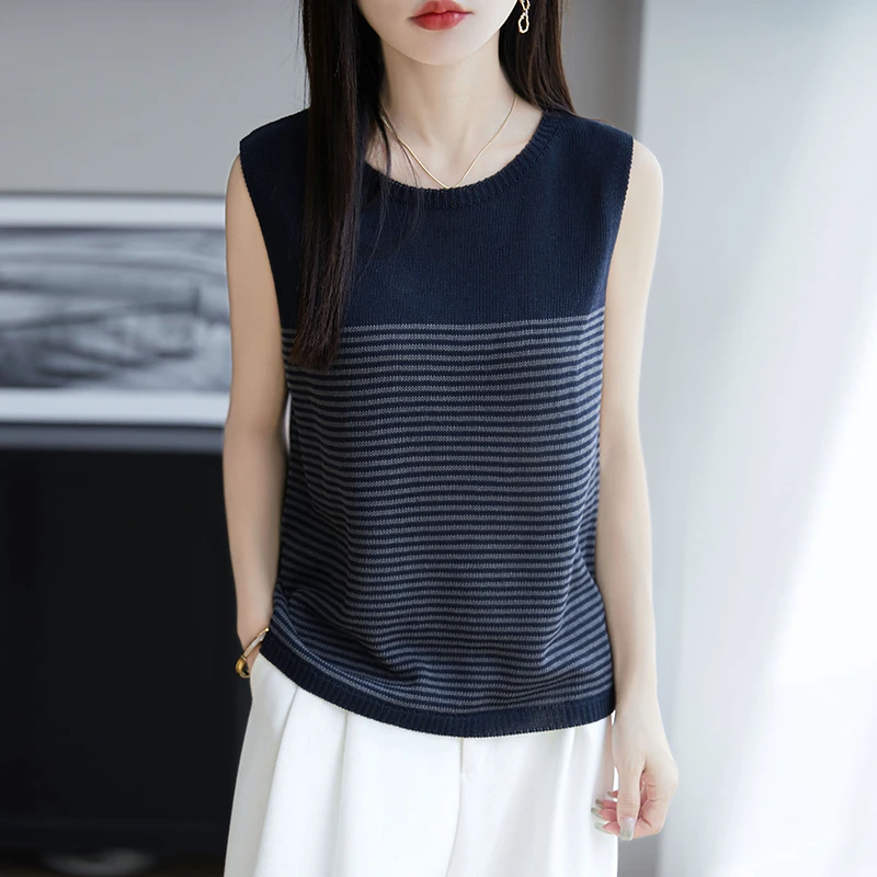 品牌正品莱赛尔天丝2025新款早春夏新品垂坠无袖针织打底衫