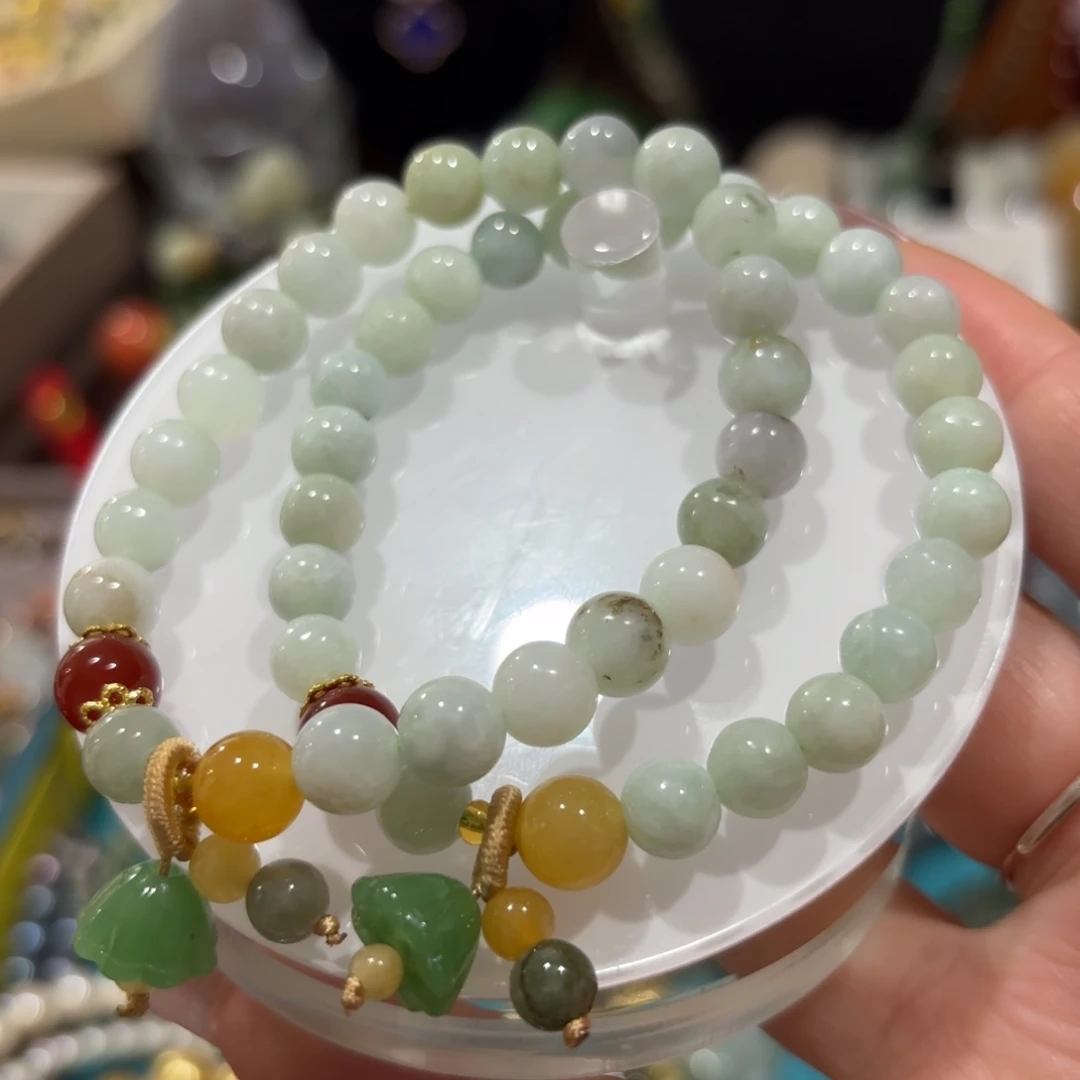 翡翠未镶嵌手链微瑕疵 介意勿拍