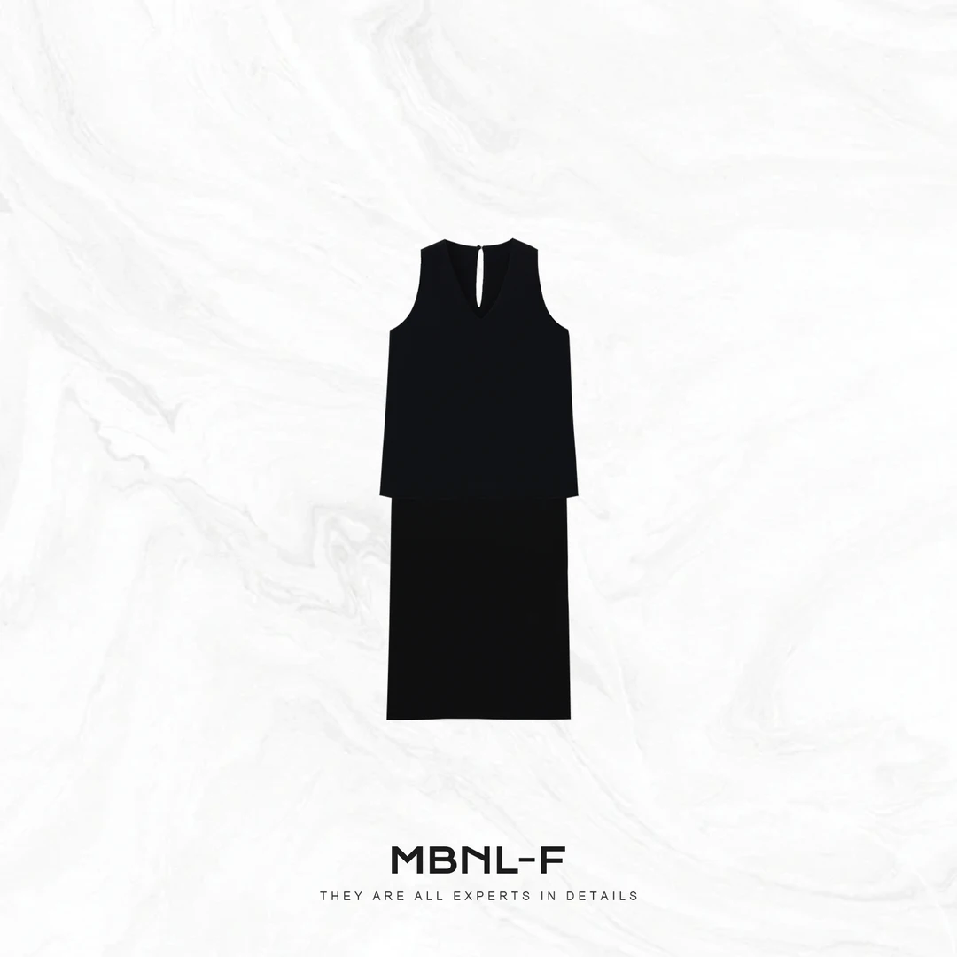 MBNL-F“老钱三醋酸” 进口三醋酸混纺无袖连衣裙 秦磊XM-XQZ3632