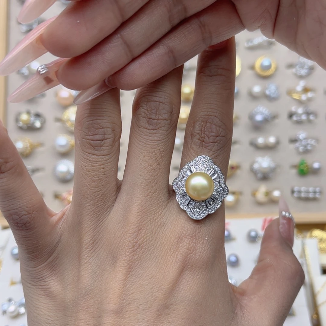 卡***拉戒指合金淡水珍珠