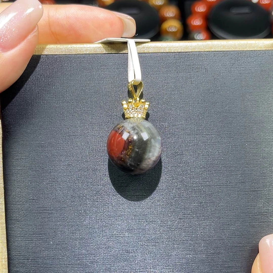 银S925镶嵌珠宝半成品水晶极光吊坠