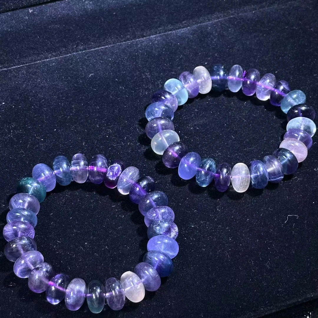 C11026【福嘟嘟珠宝】七彩萤石算盘珠手串-送礼佳品-多样性只发一件