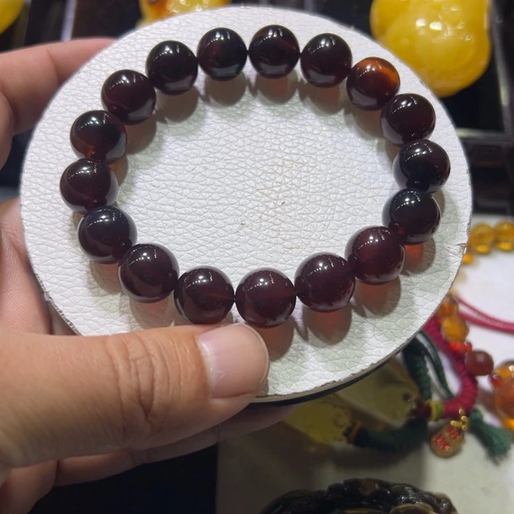 琥珀未镶嵌颈饰琥珀手串12mm