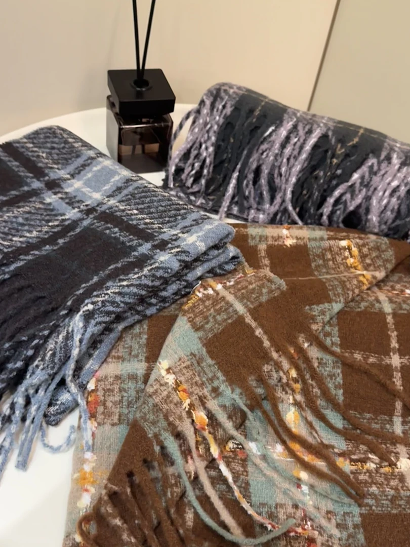 【SANMU自制】vintage仿羊绒格纹复古围巾