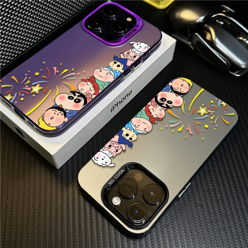 烟花小新适用苹果16promax手机壳iPhone15创意14保护套17新款卡通