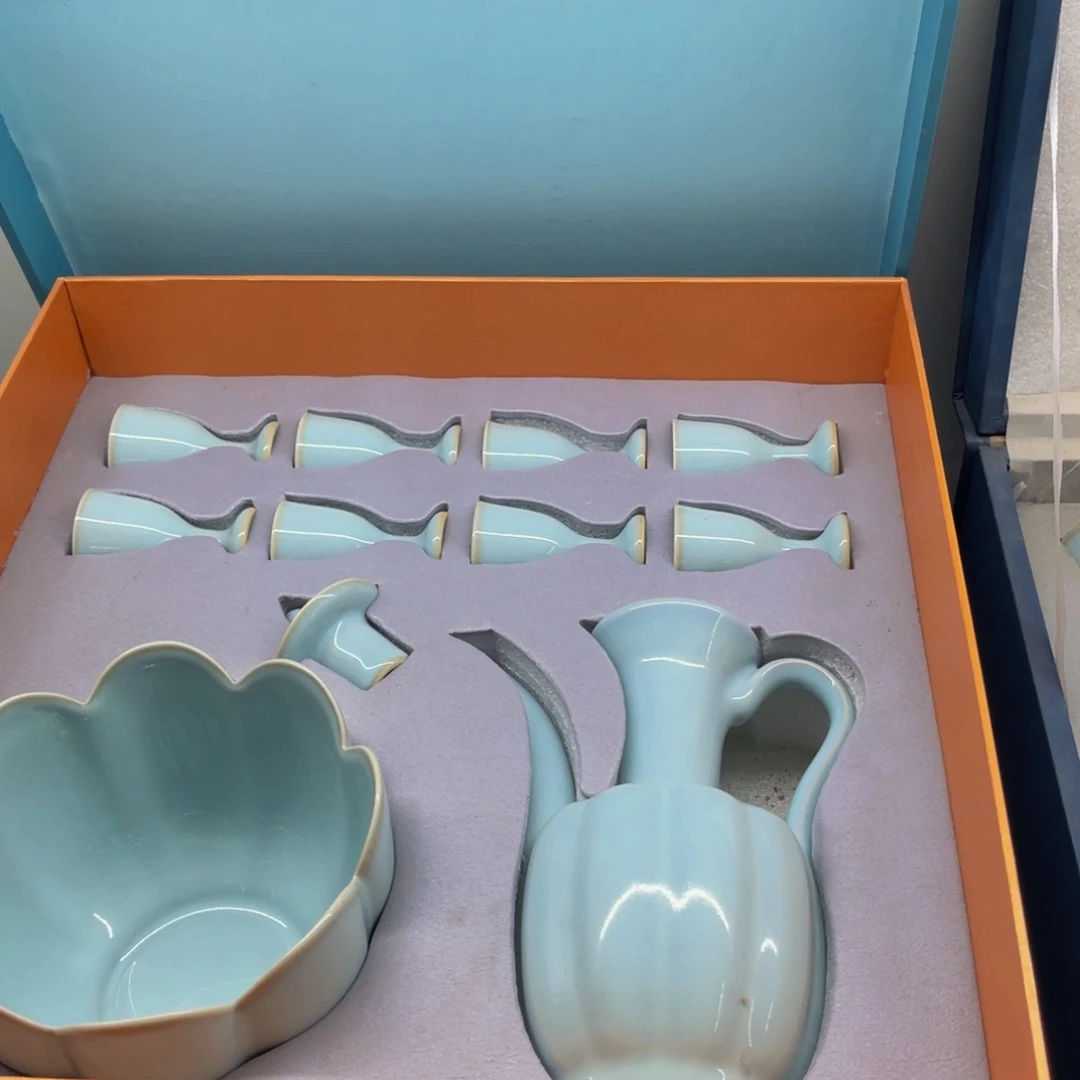 【闪购商品】摆件瓷汝州单壶，壶，杯，壶，杯