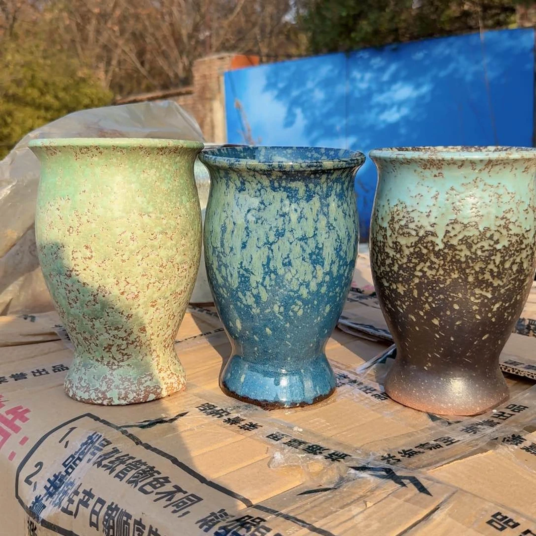 紫砂花盆口13高20（三个美人鱼