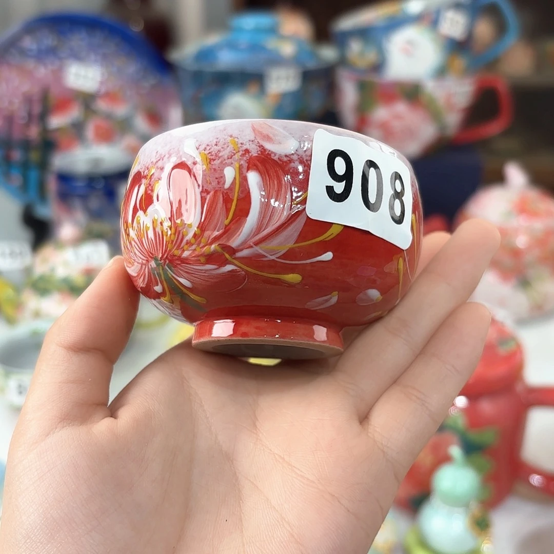 景德镇手绘高温釉下彩陶瓷茶具