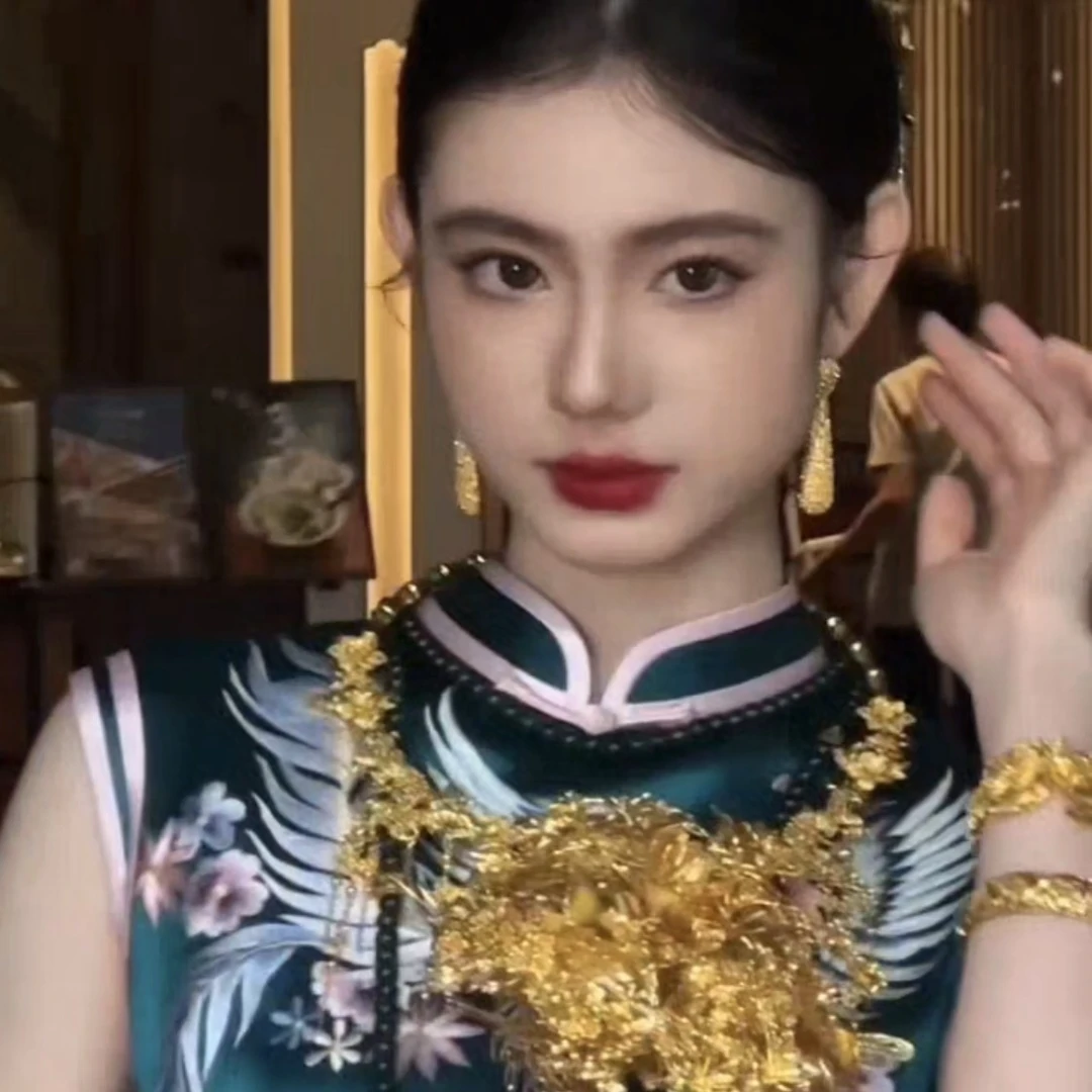 金色系旗袍配饰婚礼跟妆发饰新娘结婚饰品龙凤褂古风配饰