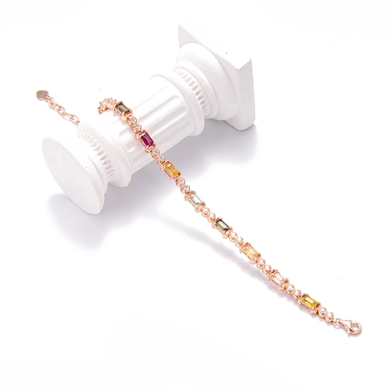 Lucky One-幸运彩虹时尚百搭气质优雅设计款碧玺手链HTC03-1650