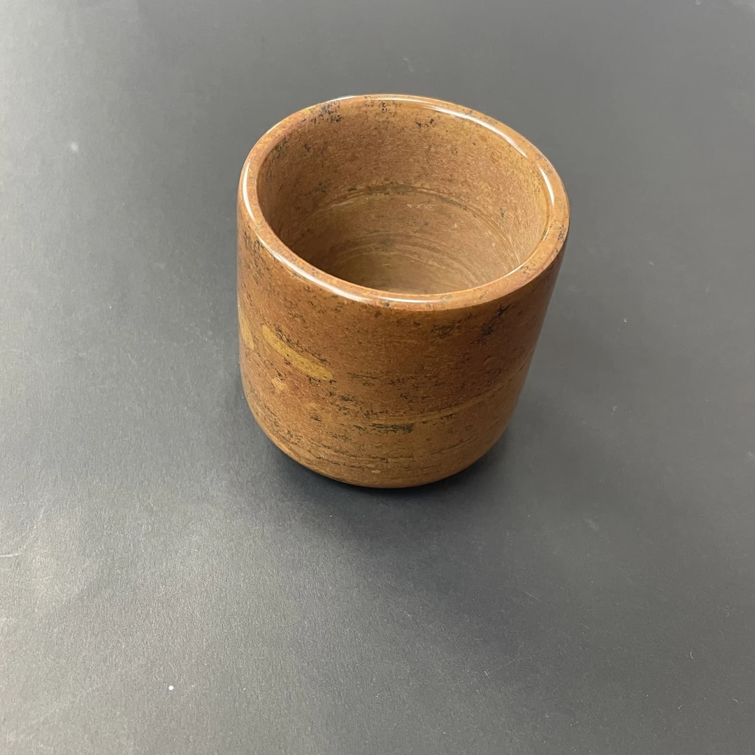 【泗水砭石】原石打磨直筒杯主人杯改善水质板