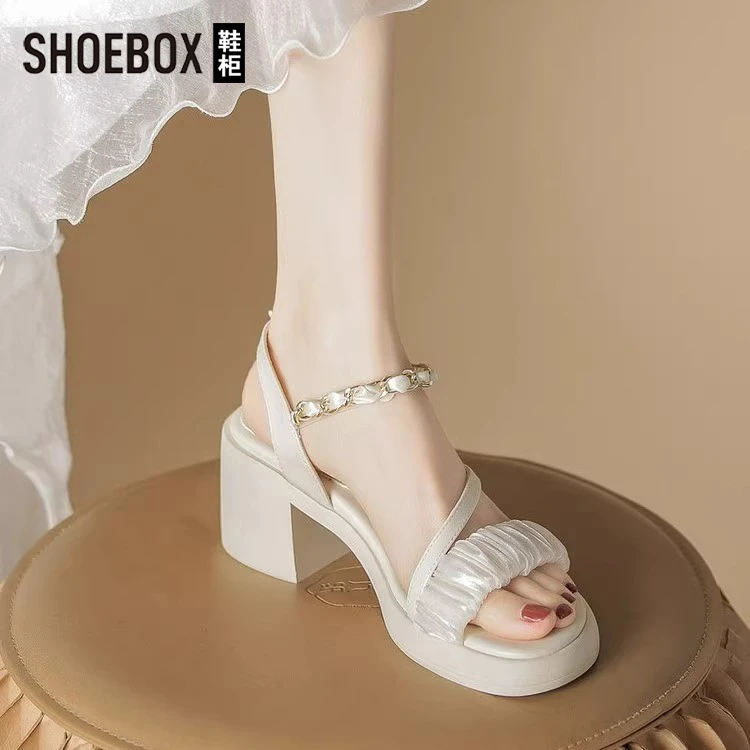 SHOEBOX鞋柜2025夏季新款百搭仙女配裙子高级感厚底凉鞋女外穿