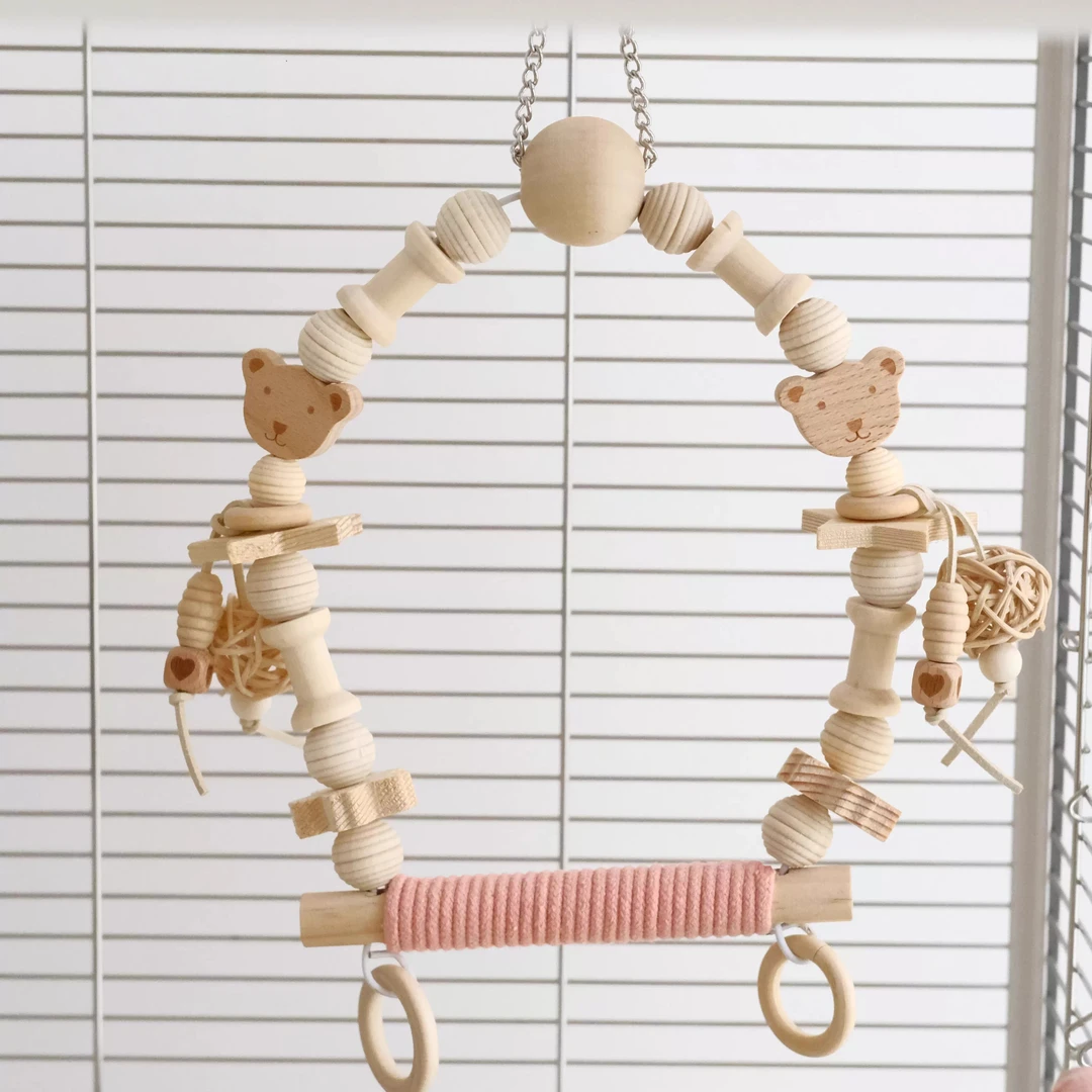 鹦鹉秋千鸟玩具鸟笼装饰挂件大号马卡龙秋千玄凤虎皮玄凤防滑站杆