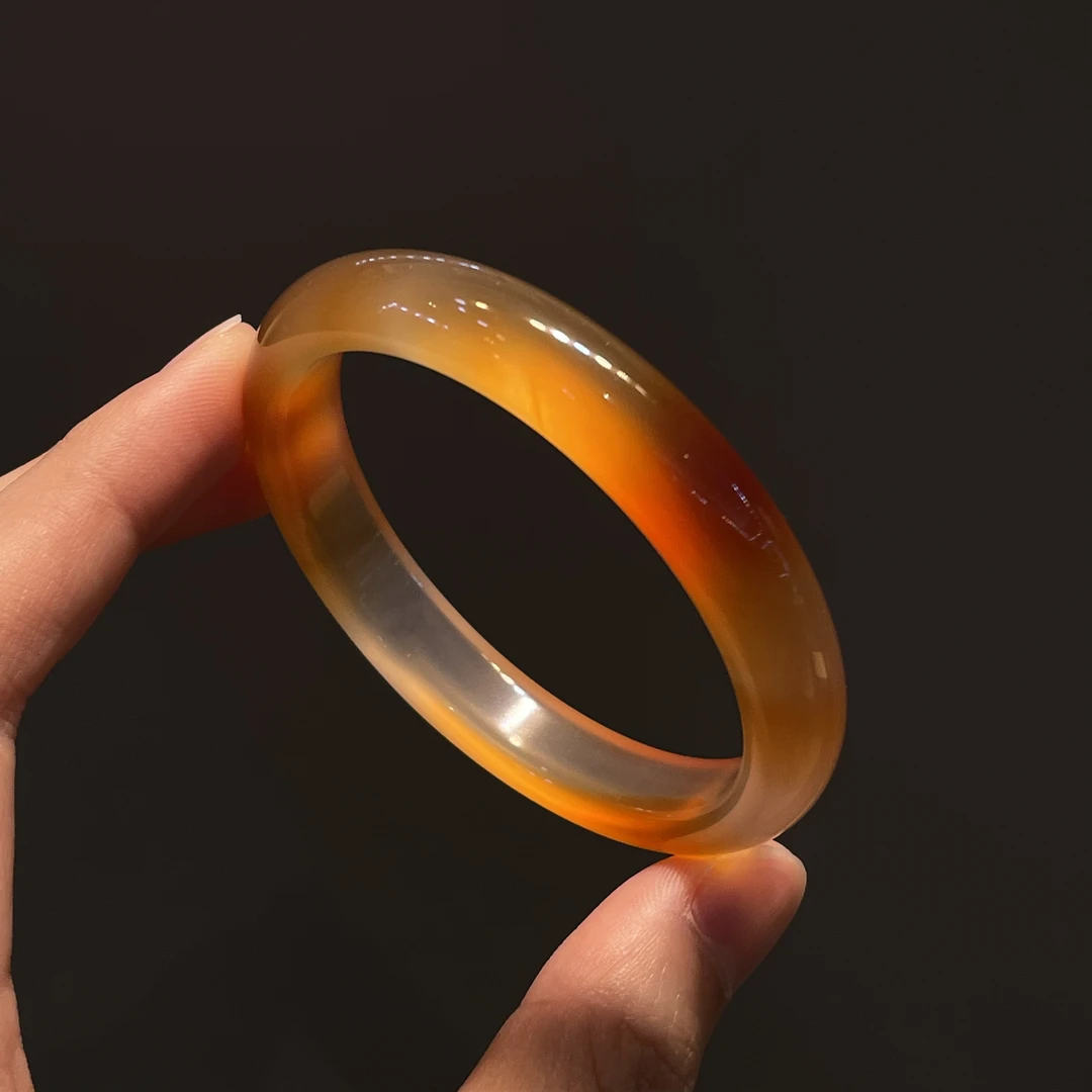 圈口53+正圈橘红色锦鲤飘糖飘纹-玛瑙