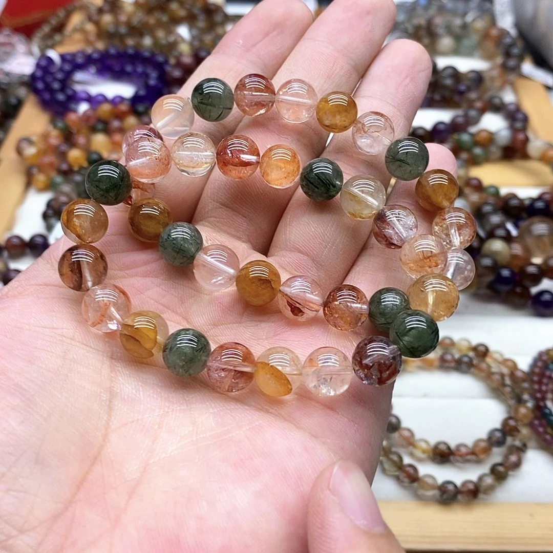 水晶手链未镶嵌多样性发货发一条