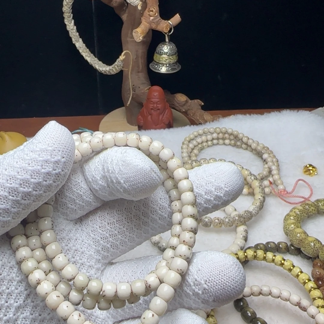 追***猪手串星月菩提65玉化108近43留白