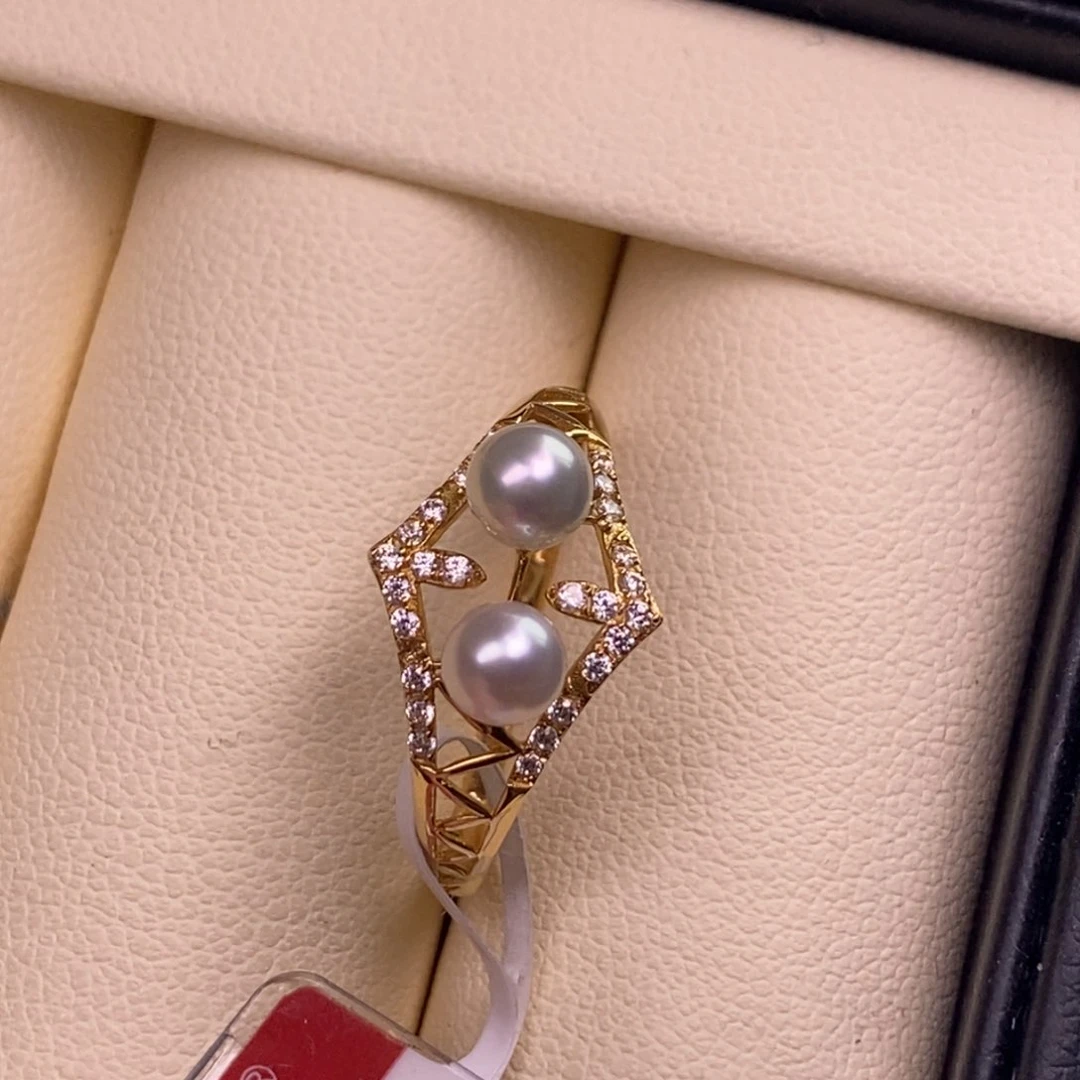 银S925镶嵌戒指海水珍珠