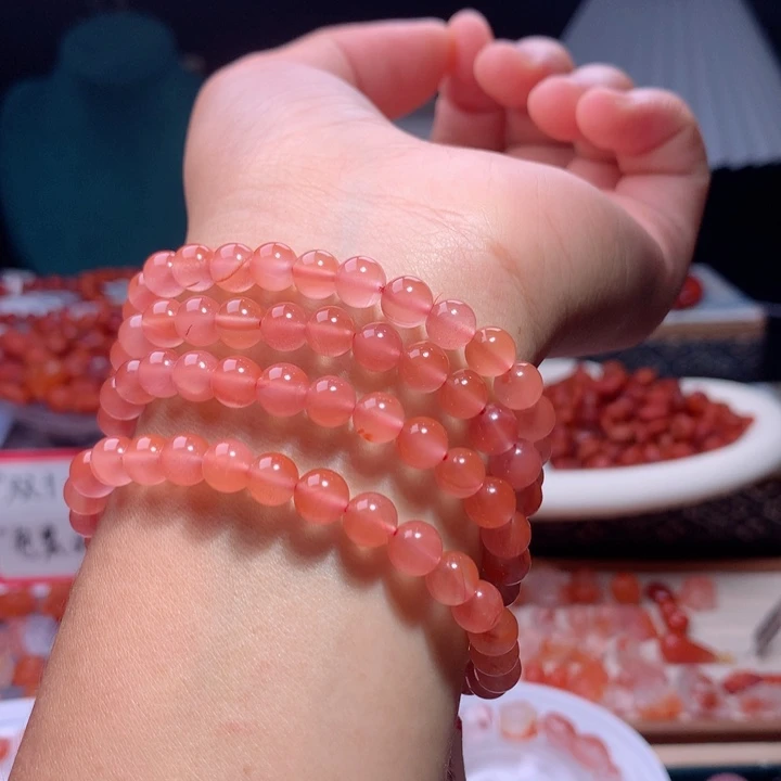 南红玛瑙未镶嵌南红冰粉多圈