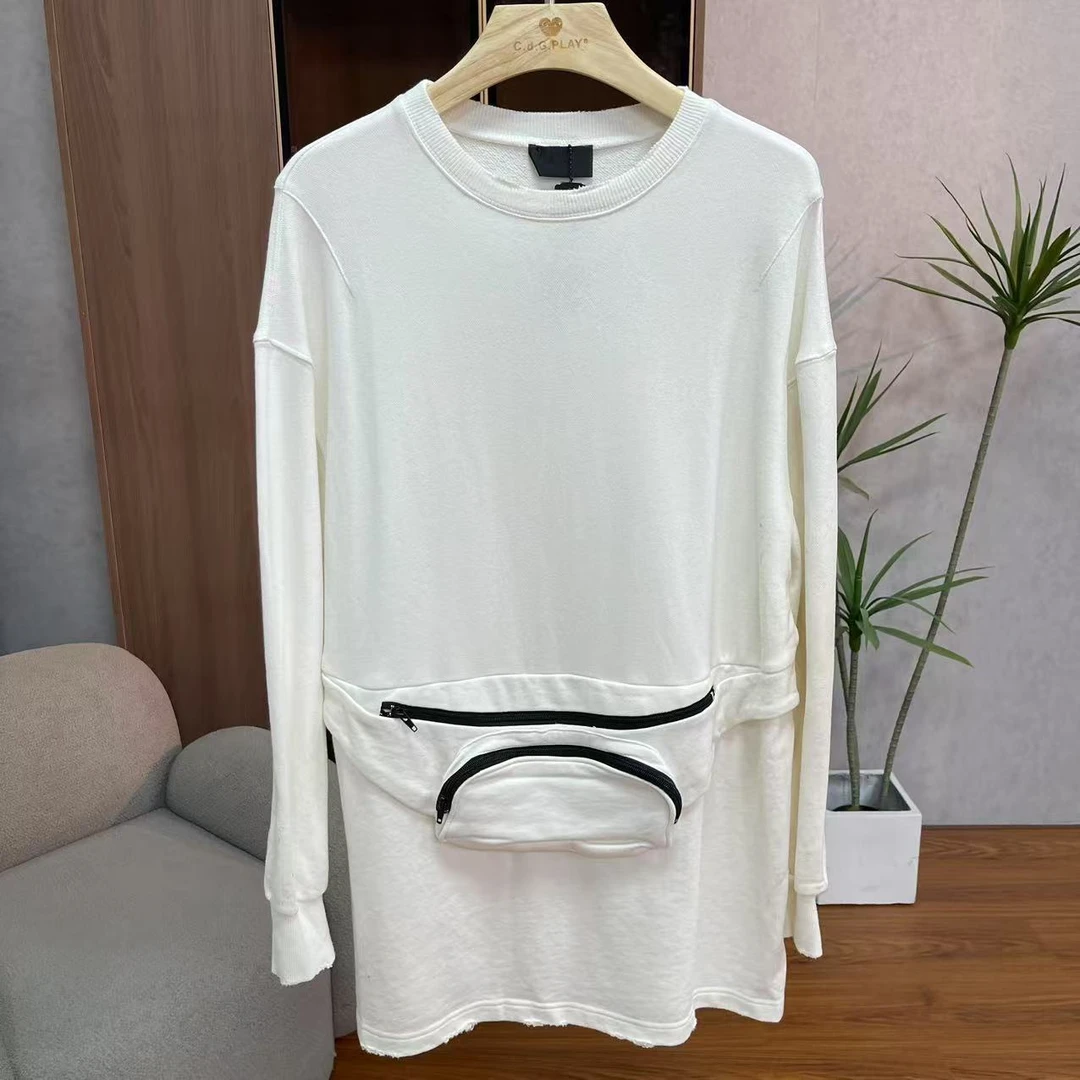 尚系列  Y307  女装时尚套头个性包包卫衣裙白色1901104