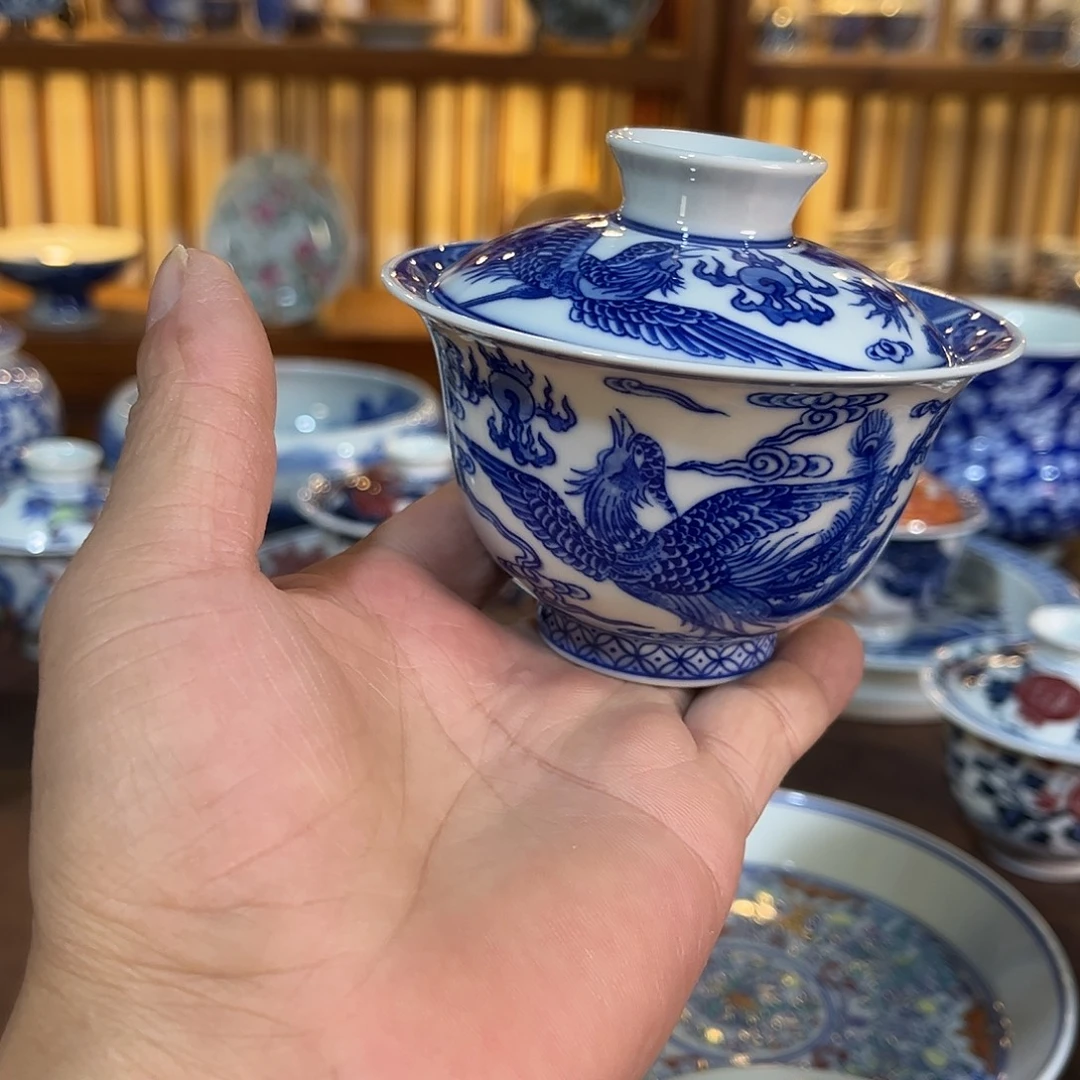 錡镇堂手工手绘盖碗
