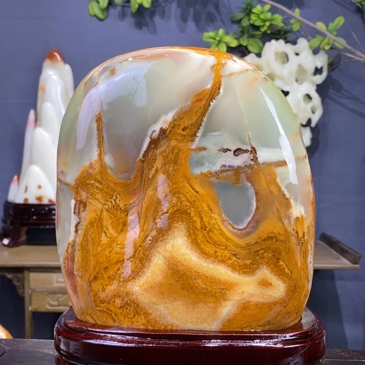 石材伊朗古青石摆件