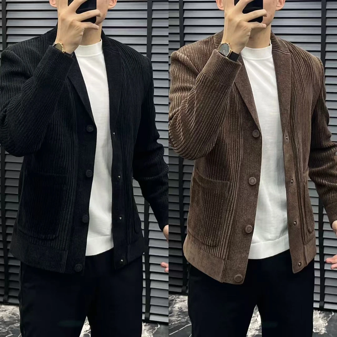 HS2025秋冬新款HH957简约百搭休闲加厚貂绒西服