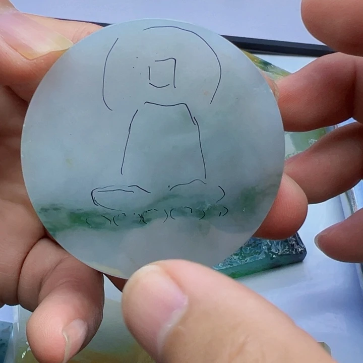 未镶嵌定制翡翠包工人物