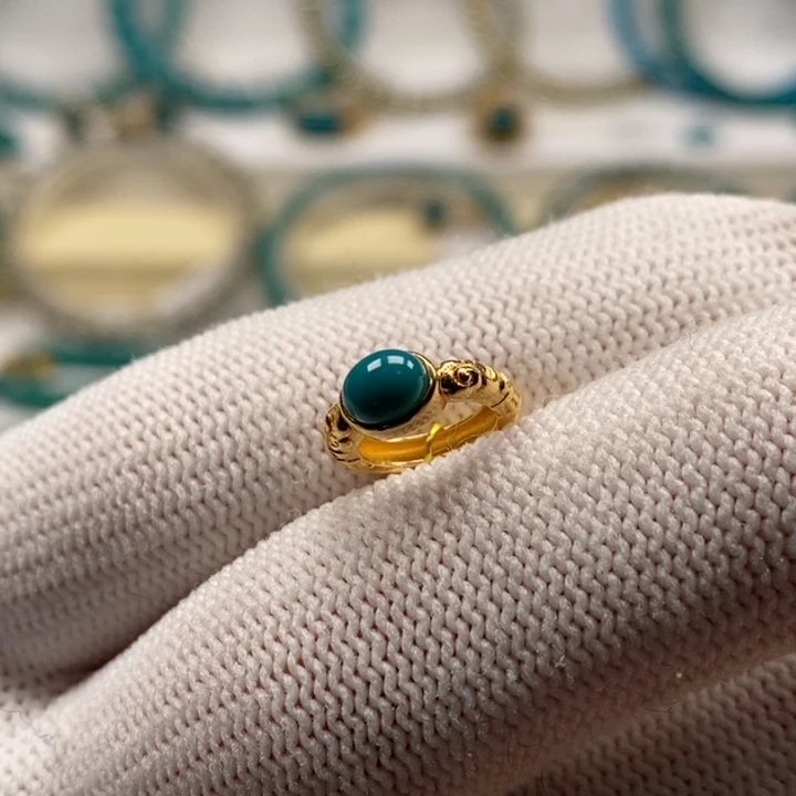 绿松石珠宝奇石18K金镶嵌Ａ５１５