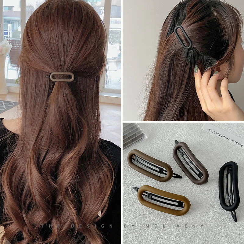 气质边夹磨砂夹子头饰时尚前额侧边刘海碎发夹发卡后脑勺大号发夹