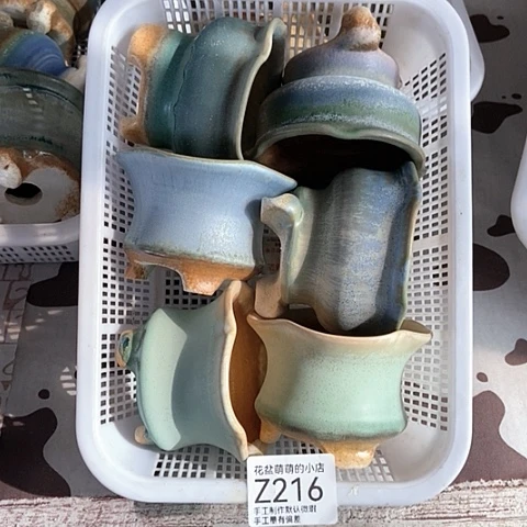 紫砂花盆216微瑕品口径7厘米左右尺寸大小