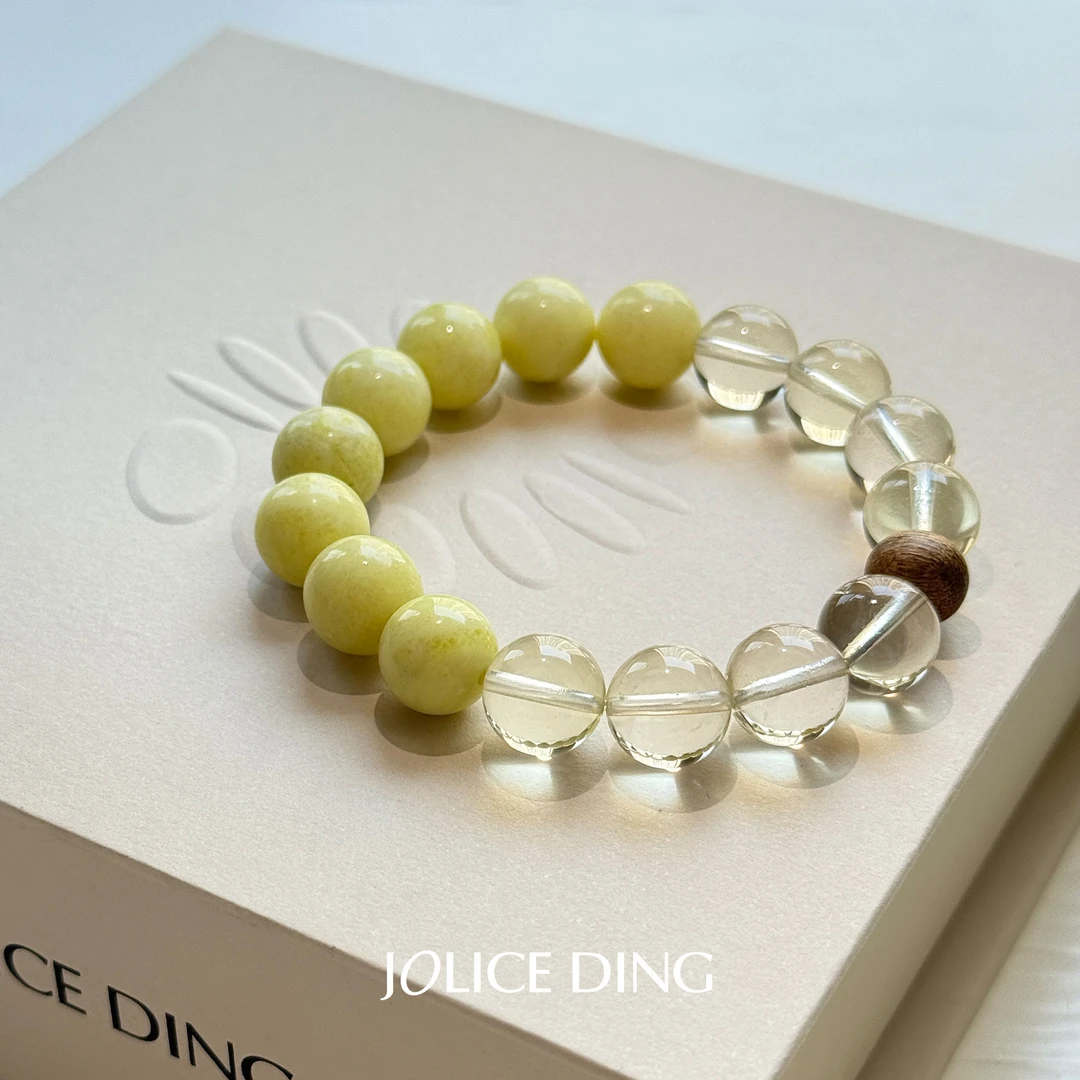 【青提奶盖】JOLICE DING冰透柠檬晶+菜花玉+沉香配 主理人设计款