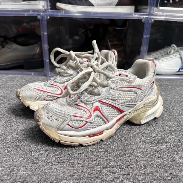 95新 Balenciaga/巴黎世家 37码 巴黎世家runner做旧白红 原盒