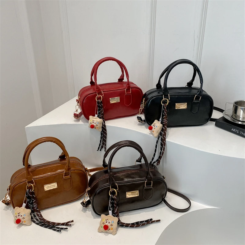 轻奢质感时尚手提波士顿包女2025春新款洋气百搭单肩包通勤斜挎包