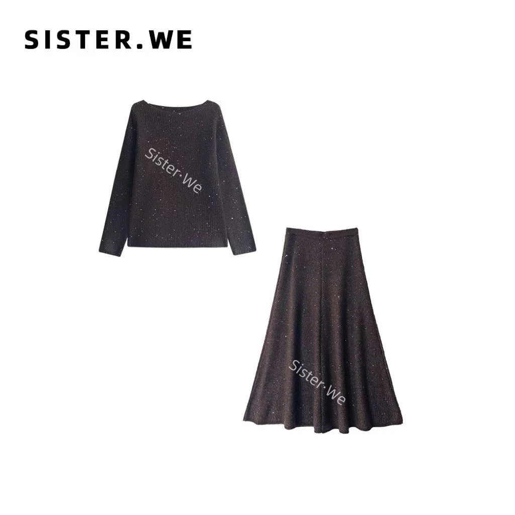 【no退no换】薇姐【葵紫】Sister·We细闪亮片上衣+半身裙两件套  Z06