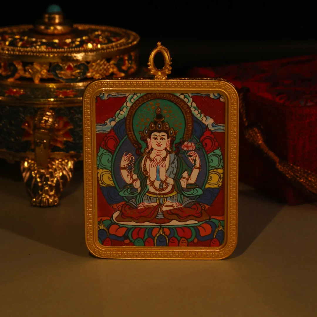 【布达拉文创】唐卡原矿原料粗矿砂本本守护八大守护绿度母黄财神