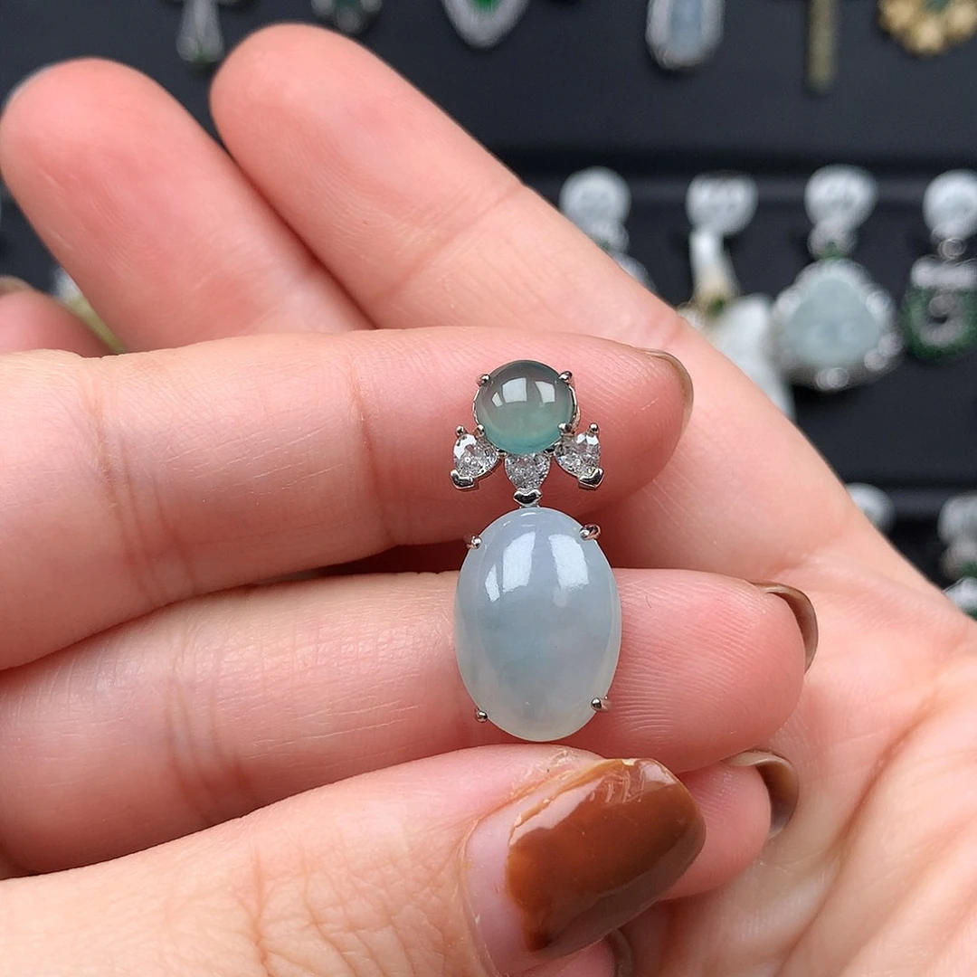 翡翠银S925镶嵌颈饰