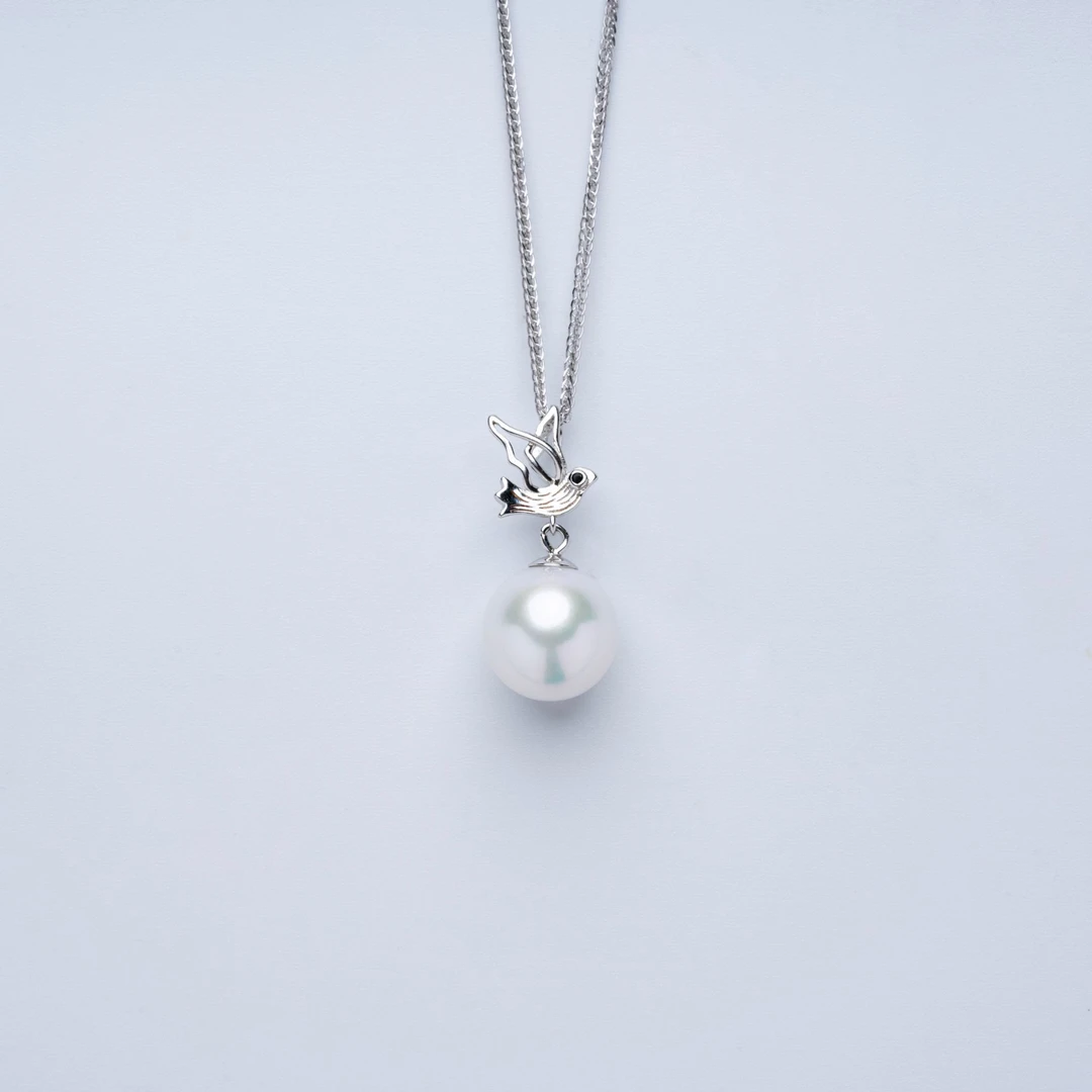 【爱迪生珍珠】银S925白色珍珠吊坠10-11mmPB