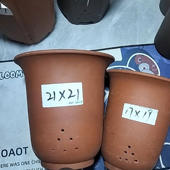 紫砂红泥金钟套盆