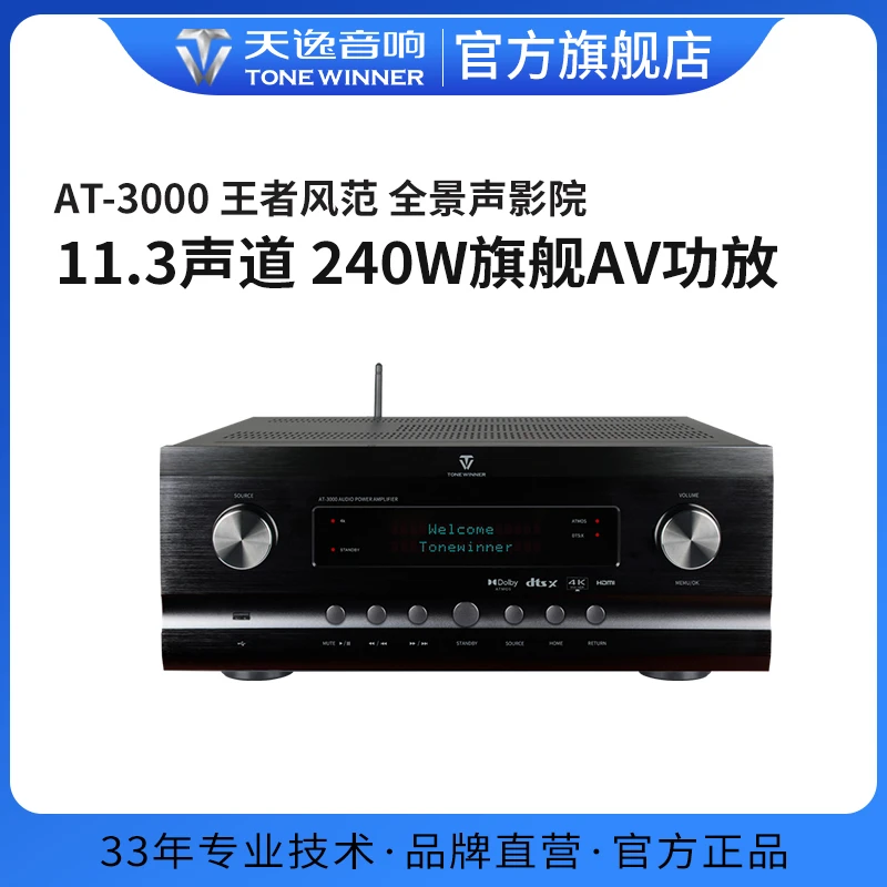 Winner/天逸AT-3000专业大功率蓝牙11.3声道全景声家庭影院功放机