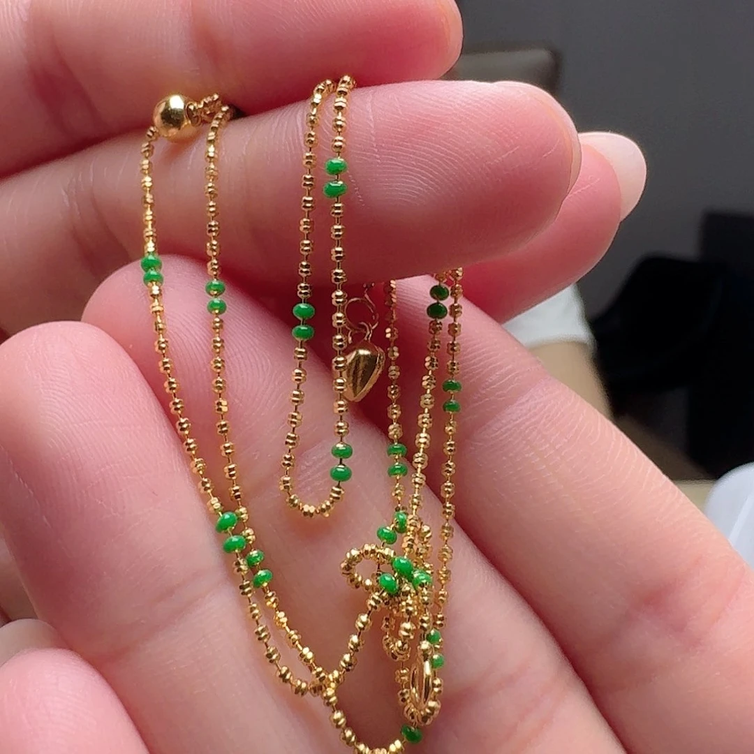 翡翠银S925镶嵌项链多样性发货其一