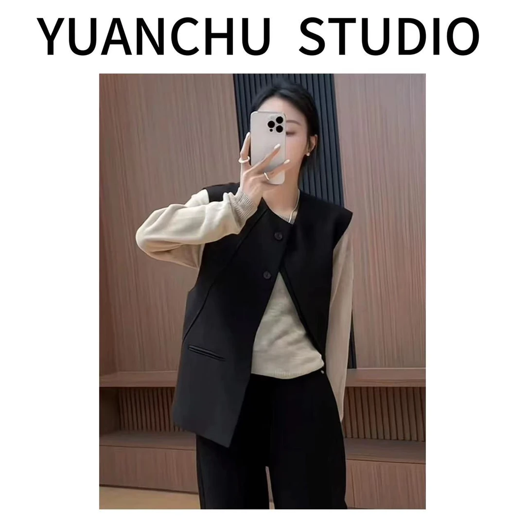【YC】2025年春季新款百搭洋气西装马甲气质时尚