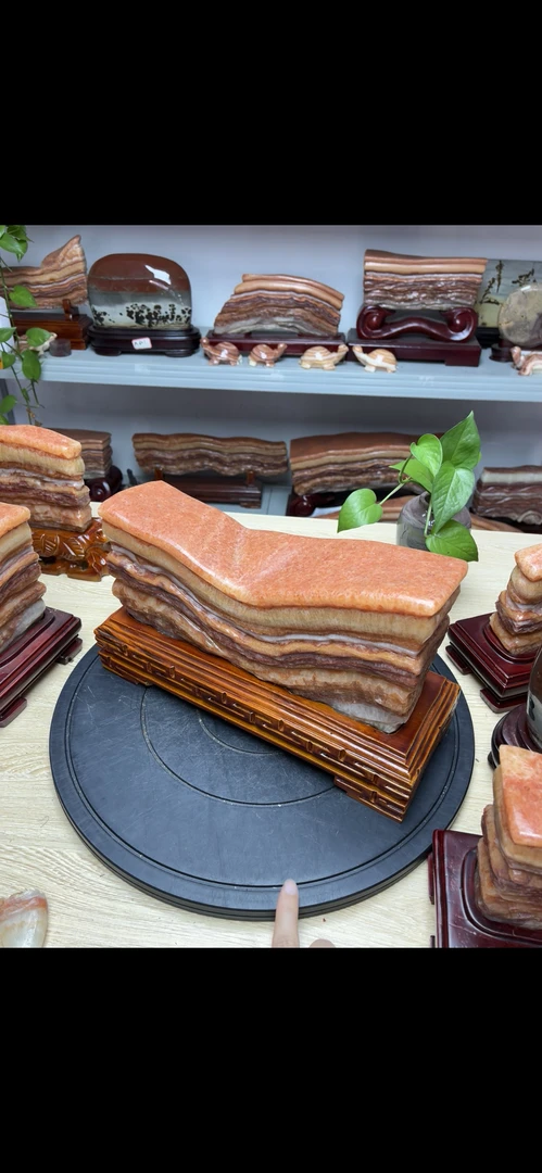 广西天然猪肉石东坡肉石 精品摆件