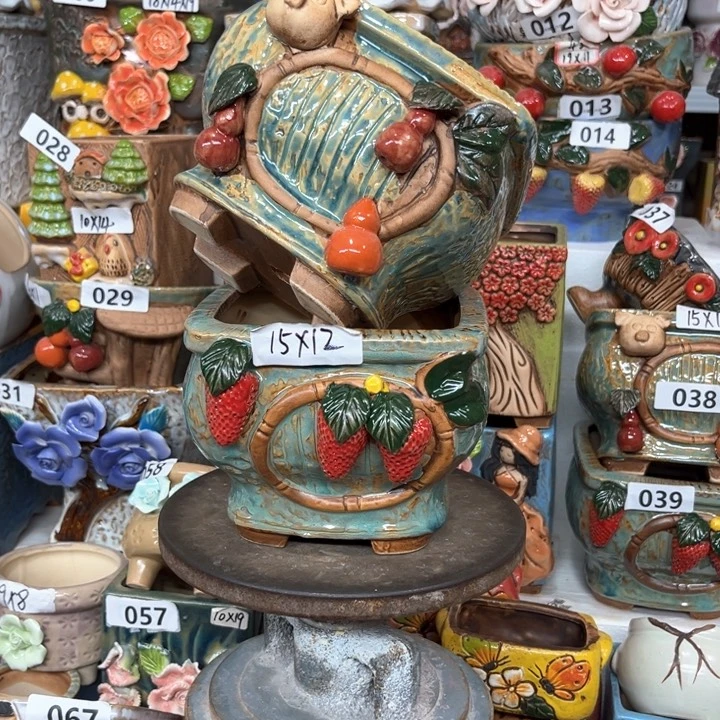 紫砂花盆粗陶材质多肉花盆