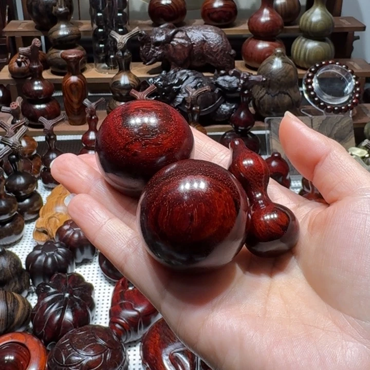 平***.木印度小叶紫檀檀香紫檀4.0手球➕绕指柔葫芦
