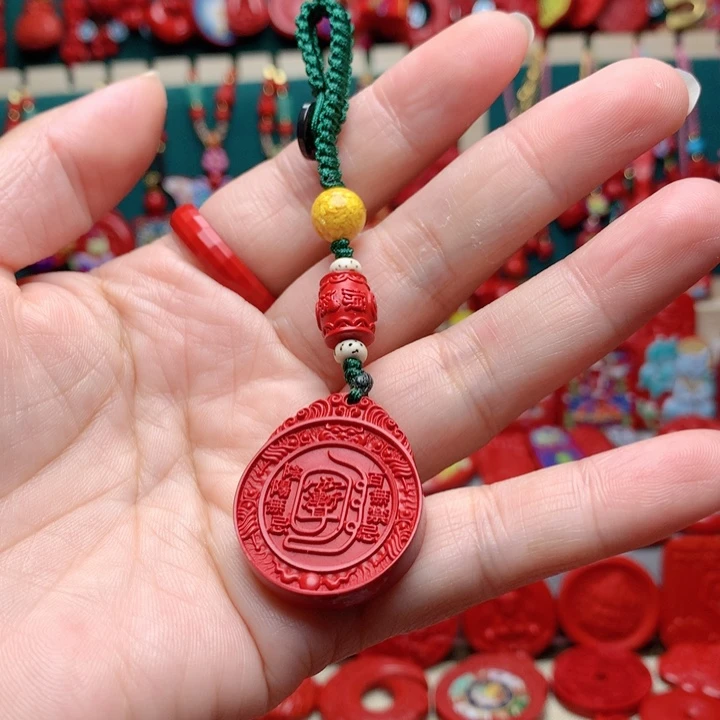 天然辰砂工艺品朱砂钥匙扣