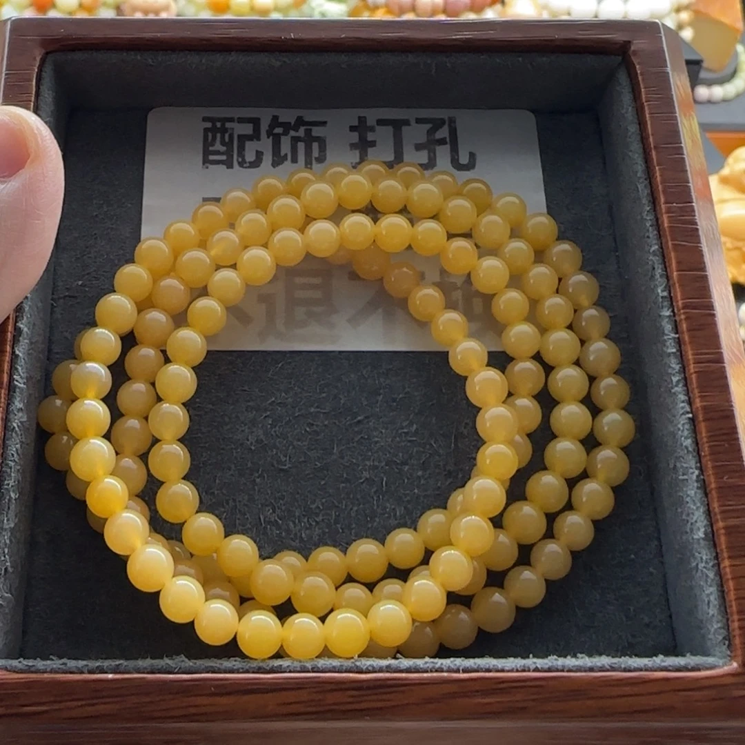 石英质玉（缅黄）未镶嵌手串