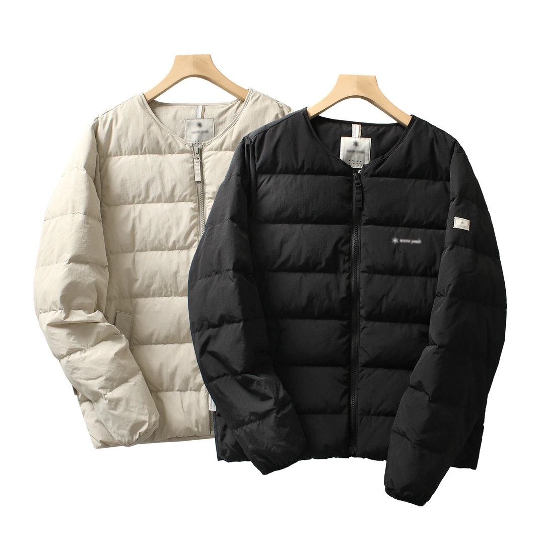 韩版高货版女士纯色轻薄无领保暖防风羽绒服外套2025年冬季新款