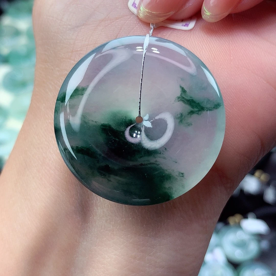 翡翠未镶嵌颈饰编号118尺寸35.0-6.0